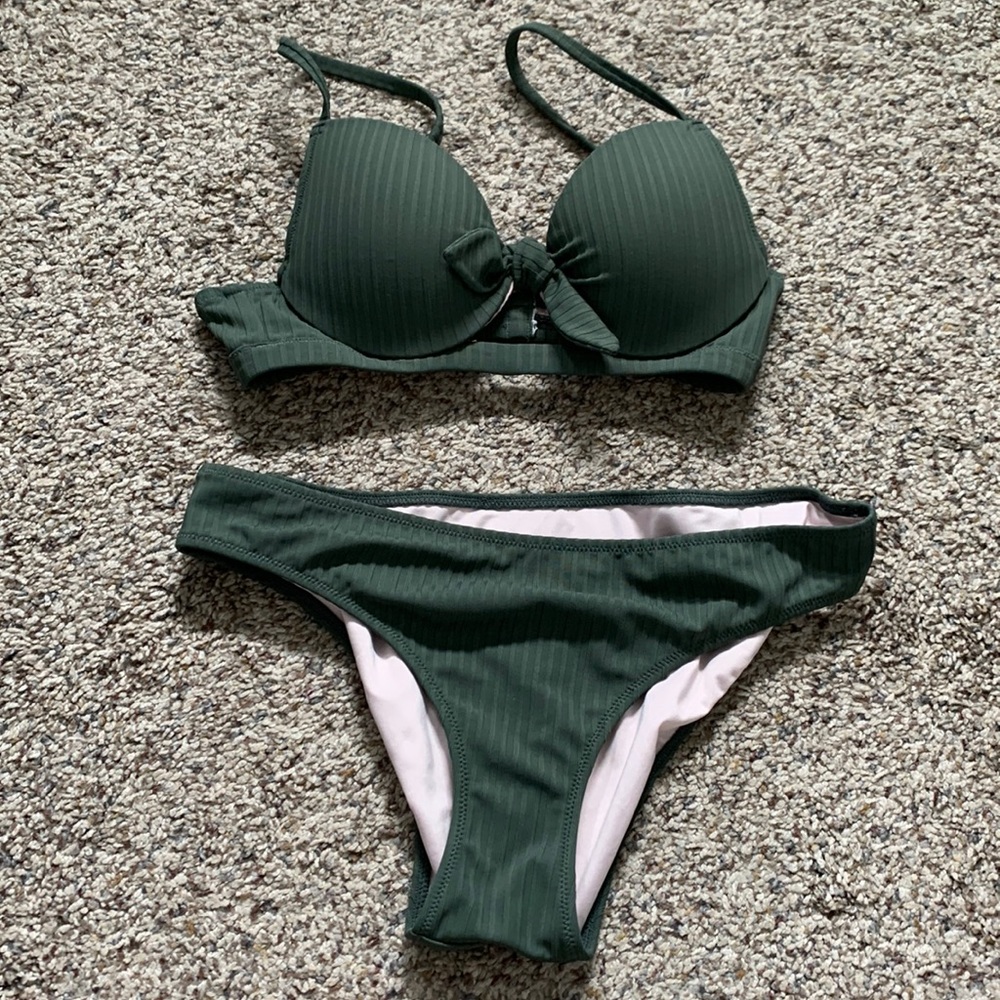 Olive green two piece bikini